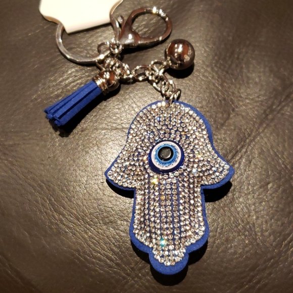 Accessories - Hamsa Evil Eye Plush studded keychain Brand New